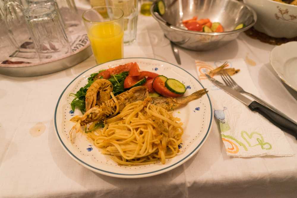 Leckere Spaghetti mit Garnelen